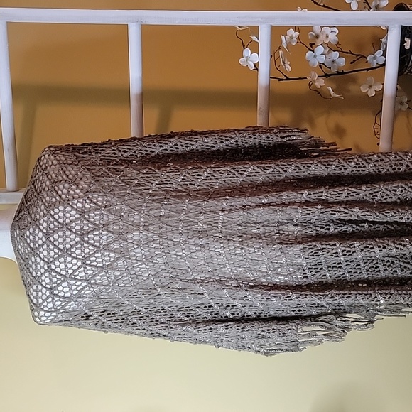 Tan Poncho Tassle Sequin - Picture 6 of 7